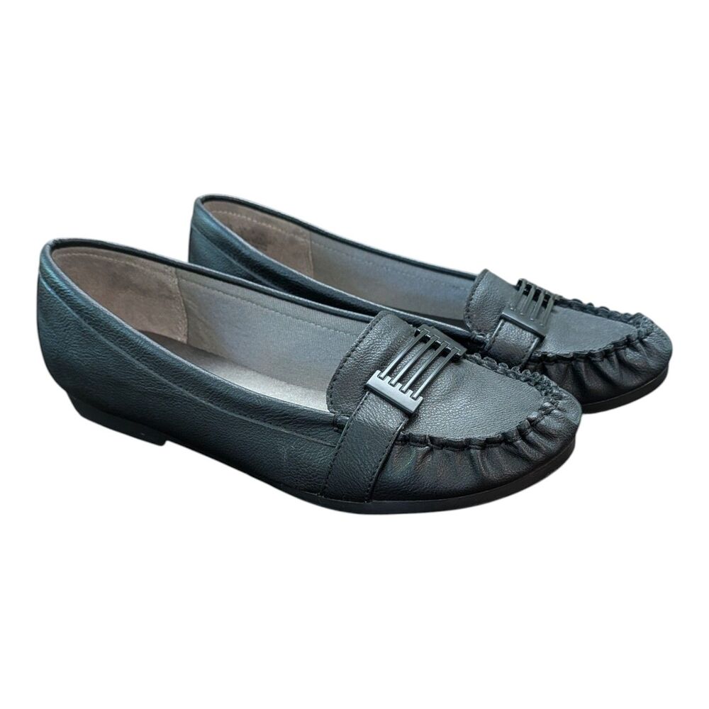 LifeStride Simply Comfort Women's Loafers Black Slip On Shoes Size 8W Career